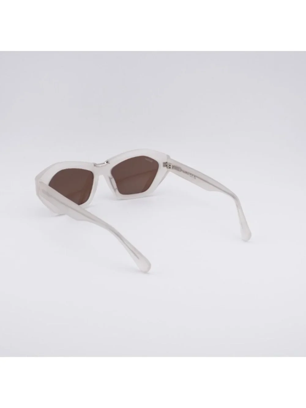 Max Mara MM0169 25E Kate Sunglasses Ivory Cat Eye Frame, Brown Lenses